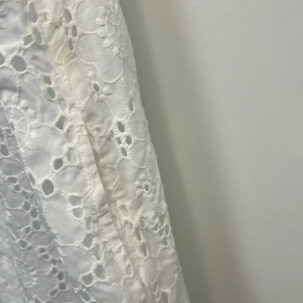 Tory Burch White Broderie Off The Shoulder Eyelet Coverup Mini Dress w/ …